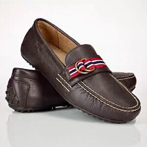 Polo Ralph Lauren Brown Leather Willem Driving Loafers